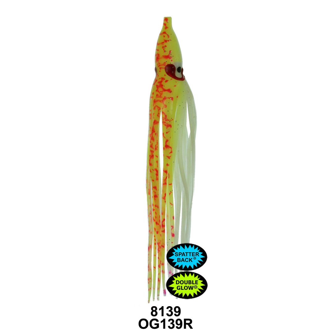 SILVER HORDE OCTOPUS SQUID GOLD STAR - YAMASHITA 3.5 5PK OG139R GLOW FLAME SPATTER BACK
