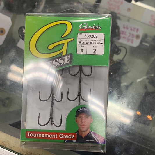 Gamakatsu finesse short shank treble hooks