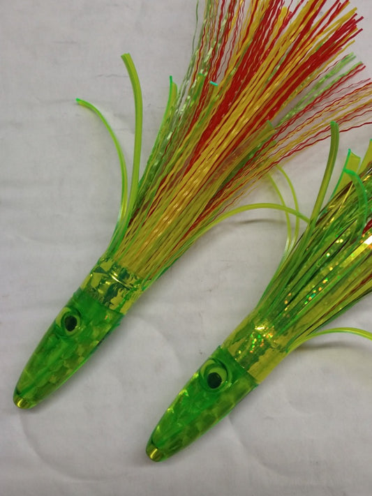 Zuker Grass Skirt Trolling Lure ORNG/YELLOW/GREEN MADE IN THE USA!