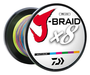 J-BRAID X8 BRAIDED LINE - MULTI COLOR 40LB TEST