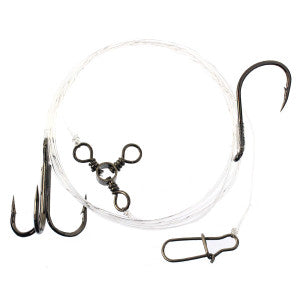 PITBULL TACKLE HALIBUT RIG - LARGE (1/0 OCTOPUS & #4 TREBLE SLIDING - 30LB