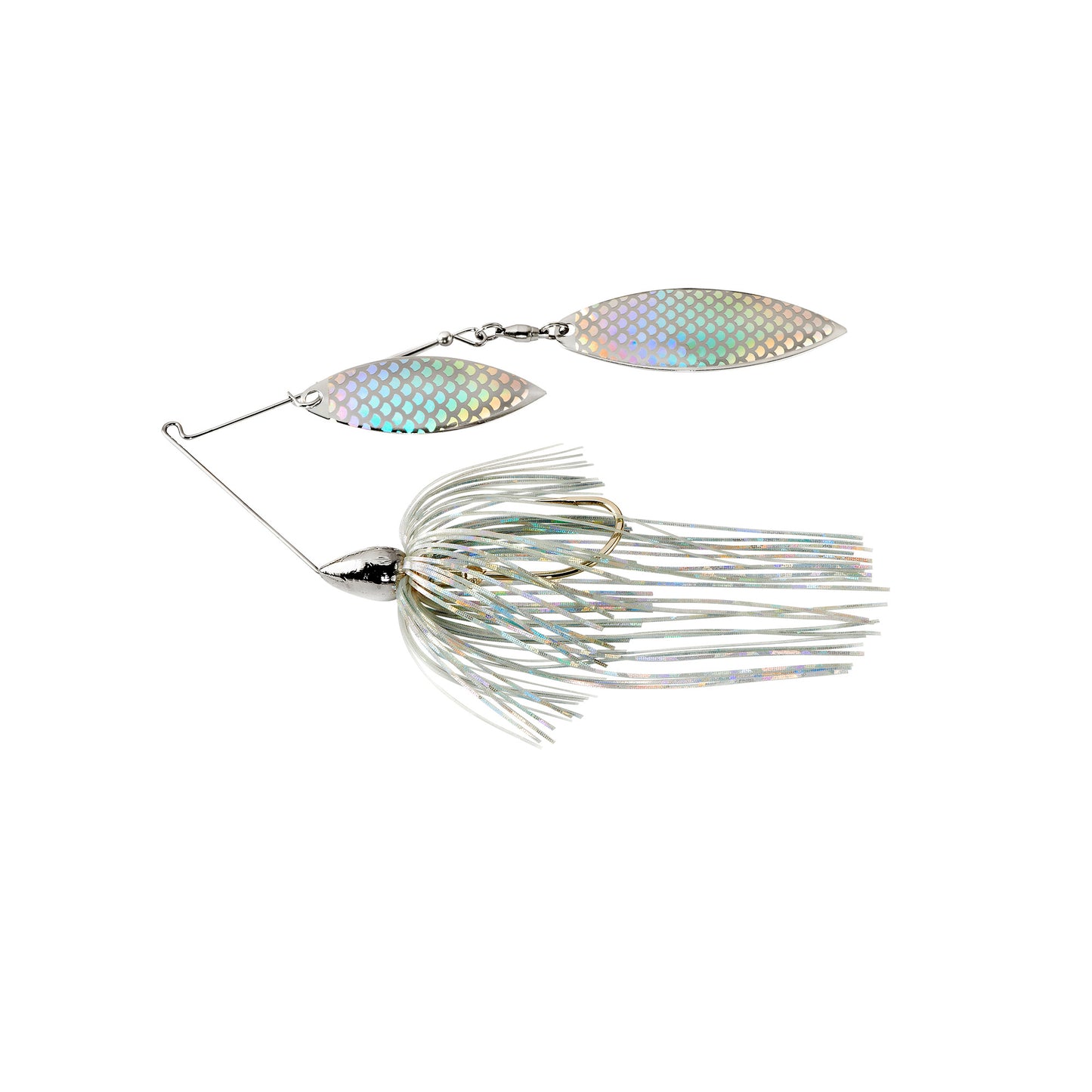 WAR EAGLE Spinnerbait, 1/2oz, #2Willow, Nickel, Aurora, 1pk