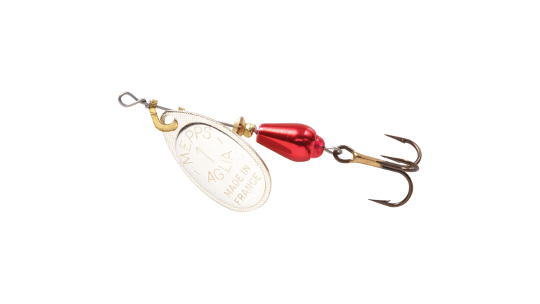 MEPPS AGLIA BRITE PLAIN TREBLE SPINNERS 1/4OZ RED BODY/SILVER BLADE AB3-RDS