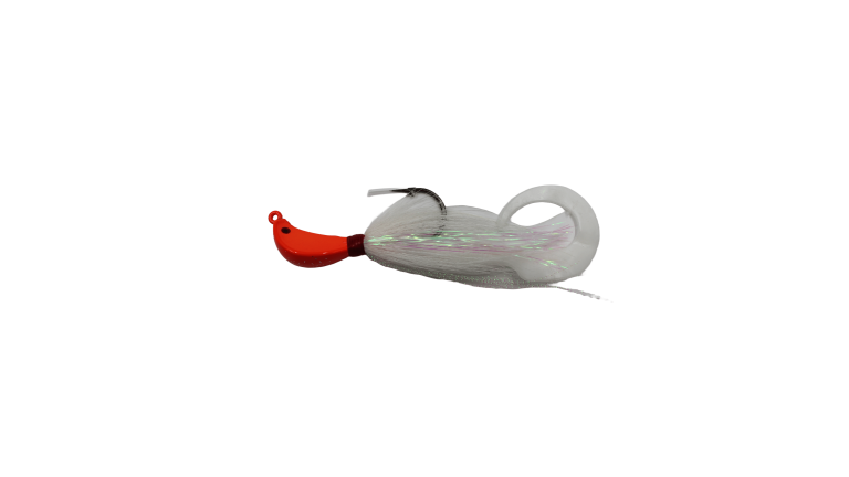 PUCCI FLASH STRIPER JIGS 1ounce WHITE/FLOURESCENT RED HEAD