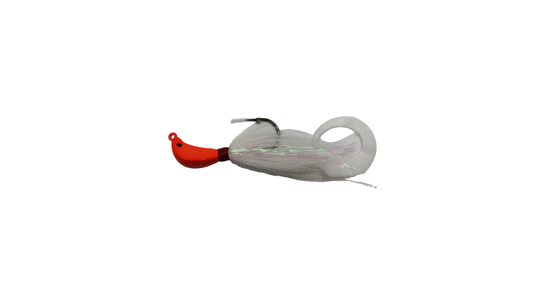 PUCCI FLASH STRIPER JIGS 1ounce WHITE/FLOURESCENT RED HEAD