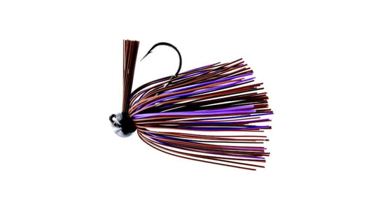 BASS PATROL ROUND RUBBER FOOTBALL JIGS BROWN/PURPLE  1/2oz