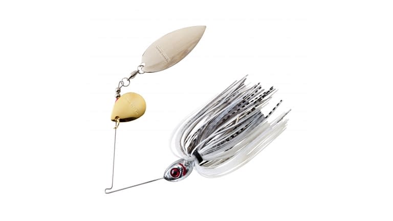 BOOYAH COUNTER STRIKE SPINNERBAIT 1/2OZ Tandem / #2 Colorado, #3 1/2 Willow CHROME/BYA SHAD