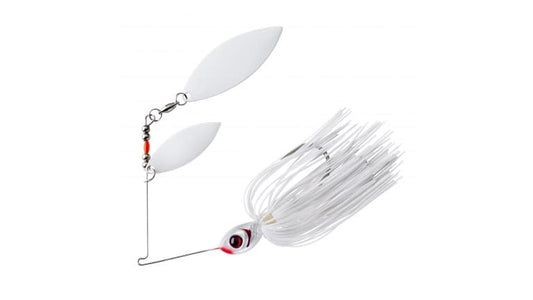 BOOYAH SPINNERBAIT GLOW BLADE 1/2 OZ PEARL WHITE  TWIN WILLOW
