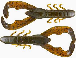 YUM CHRISTIE CRAW GRREEN PUMPKIN PURPLE FLAKE 3.5". 8 PER