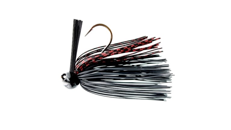 BASS PATROL ROUND RUBBER FOOTBALL JIGS 1/2 oz Black/Red Scale