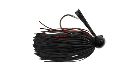 BASS PATROL ROUND RUBBER FOOTBALL JIGS BROWN RED SCALE  1/2oz