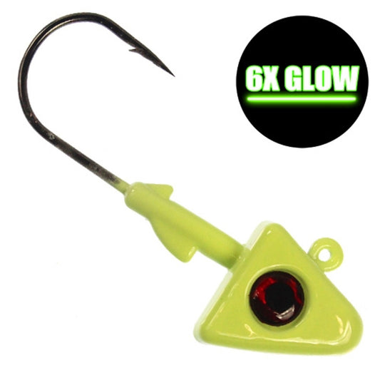 Pitbull Tackle UV Shad Jig Head 6x GLOW 1oz qty 1