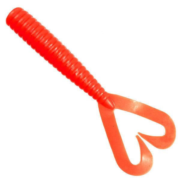PITBULL TWIN TAIL UV GLOW ORANGE - 5.5"