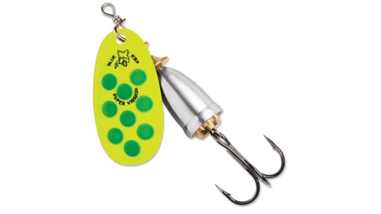 BLUE FOX CLASSIC VIBRAX SPINNER Size 5 Yellow Flouresecent green silver UV