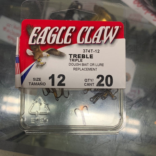 Eagle claw treble hooks