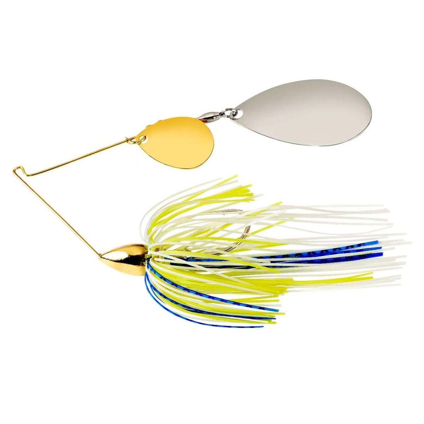 WAR EAGLE Spinnerbait, 1/2oz, Indiana, Gold, White Chartreuse Blue, 1pk