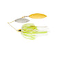 WAR EAGLE Spinnerbait, 1/2oz, #2Willow Hammered, Gold, Hot White Chartreuse,