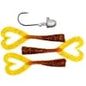 Kalins Scampi 4'' 3pk With Jig Head ROOTBEER/AMBER