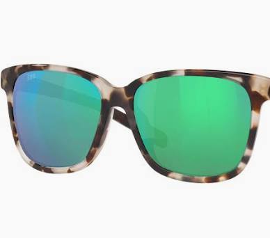 COSTA SUNGLASSES MAY  SHINY TIGER COWRIE LENSE W/GRREN MIRROR