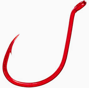 GAMAKATSU OCTOPUS HOOK. SIZE 4  QTY 8   02308. RED HOOK