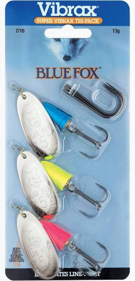 Blue Fox Super Vibrax Solid Color Tri-Pack Spinner Kit