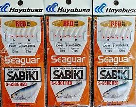 HAYABUSA Sabiki® S-650E RED – MIX-YARN- 13LBS - 7LBS    SIZE 4 MINI HOOKS