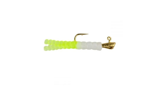 LELAND'S TROUT MAGNET PACK WHITE/CHART  7 TAILS, TWO JIG HEADS